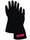 Class 0 Rubber Electrical Insulating Safety Gloves, Size 10.5, 11 Length Y463341