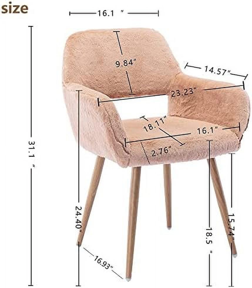 Faux Sherpa Accent Armchair with Metal Legs Q98080