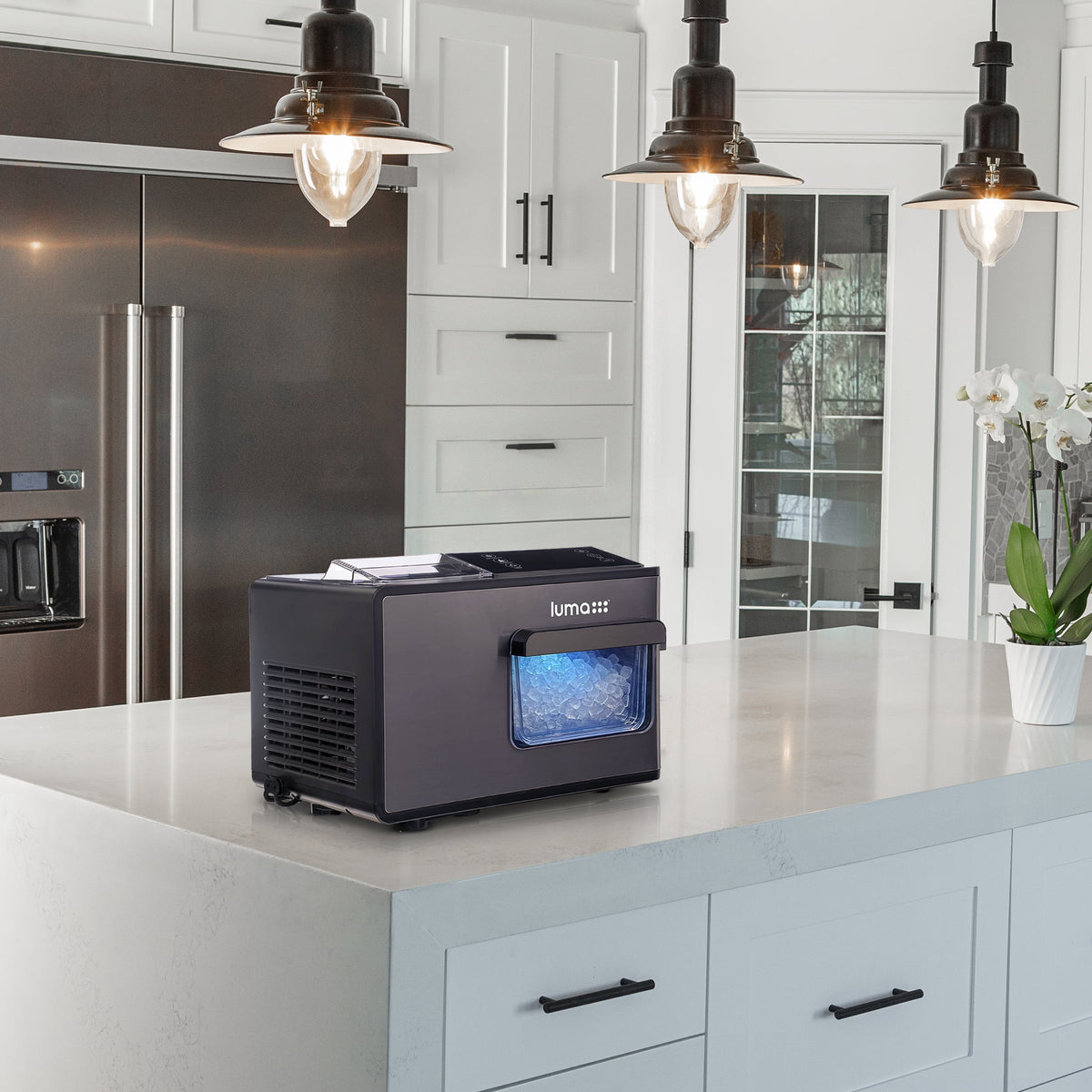 Black Stainless Steel Countertop Ice Maker K516452