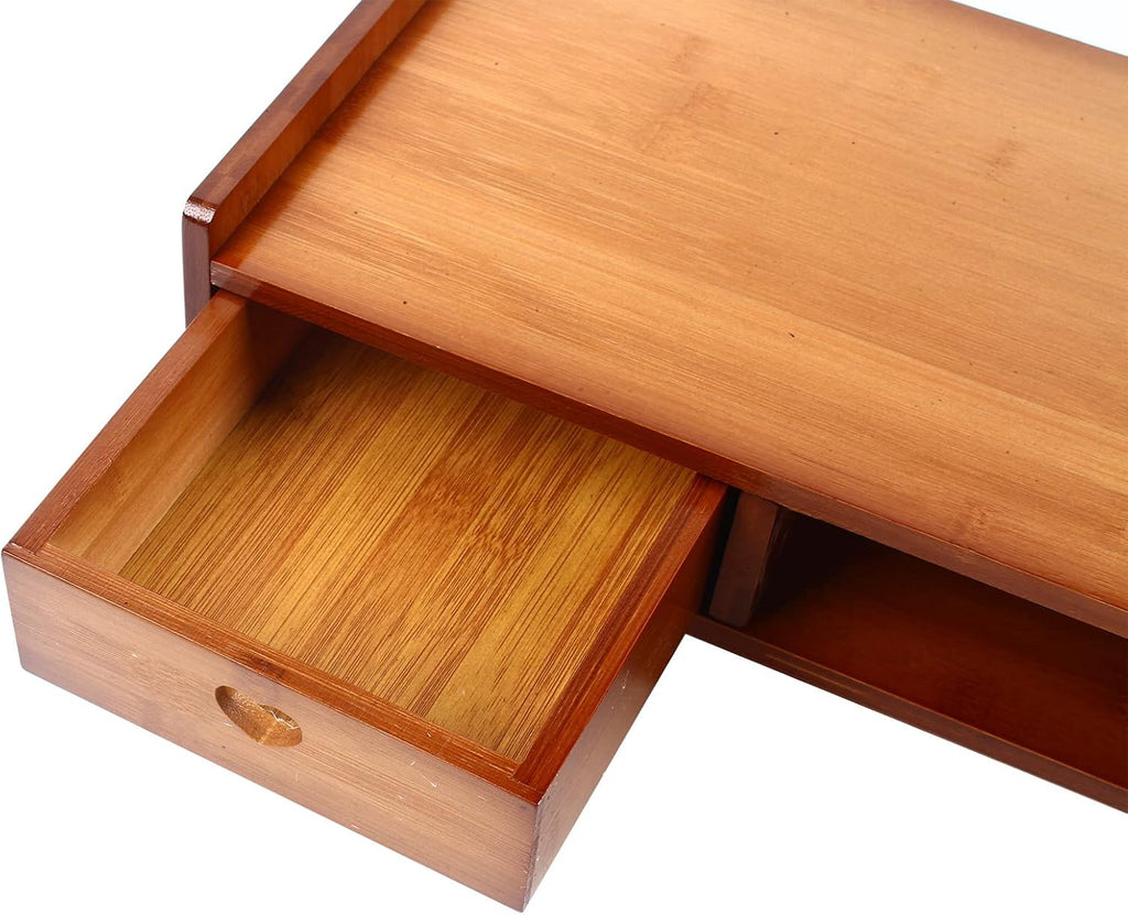 Bamboo Monitor Stand with 3 Drawers B400976