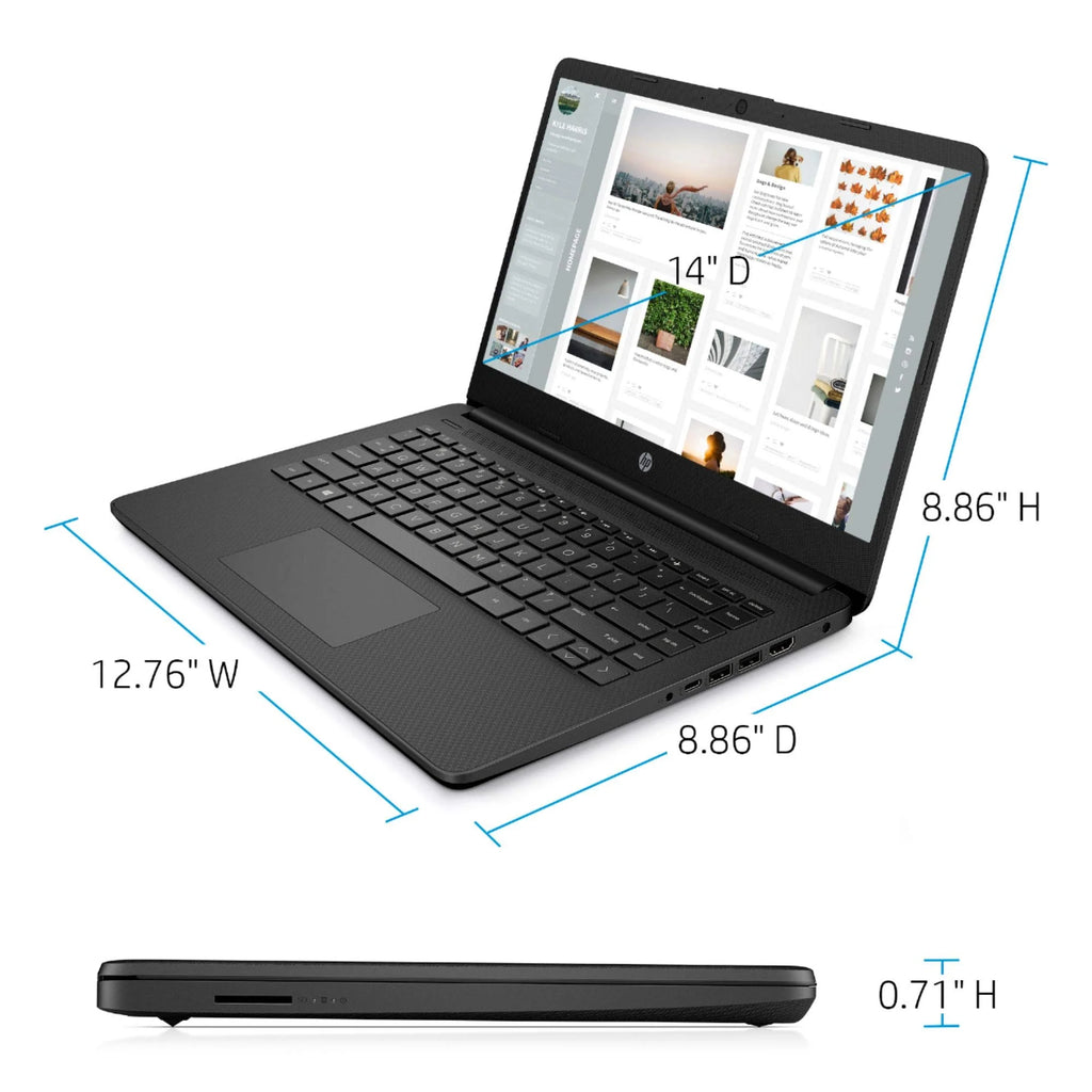 14" HD Laptop Computer, AMD Athlon Silver 3050U, 16GB DDR4, 1TB SSD, Black, Windows 10 S J824
