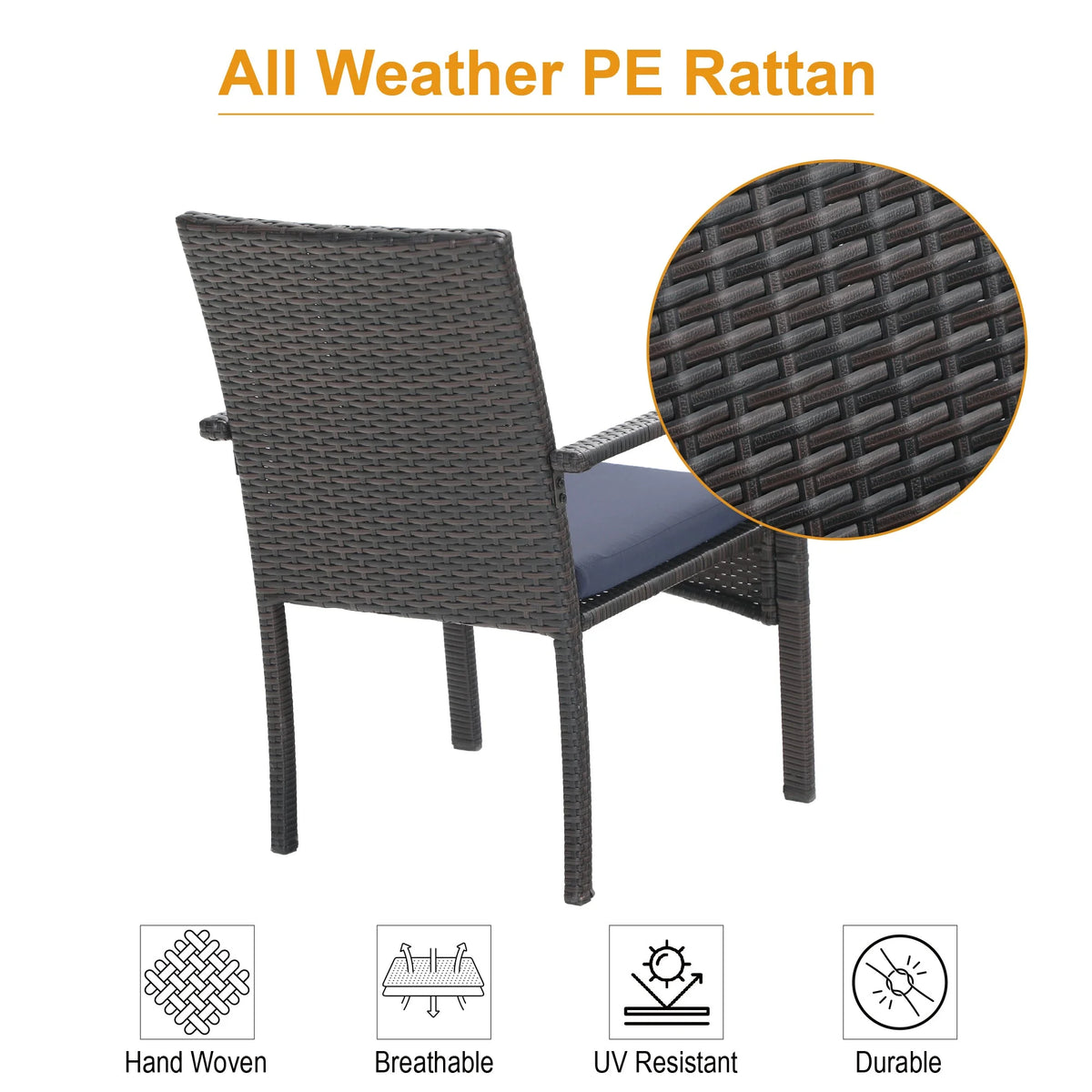 5 Pieces Wicker Rattan Outdoor Patio Dining Set F8761