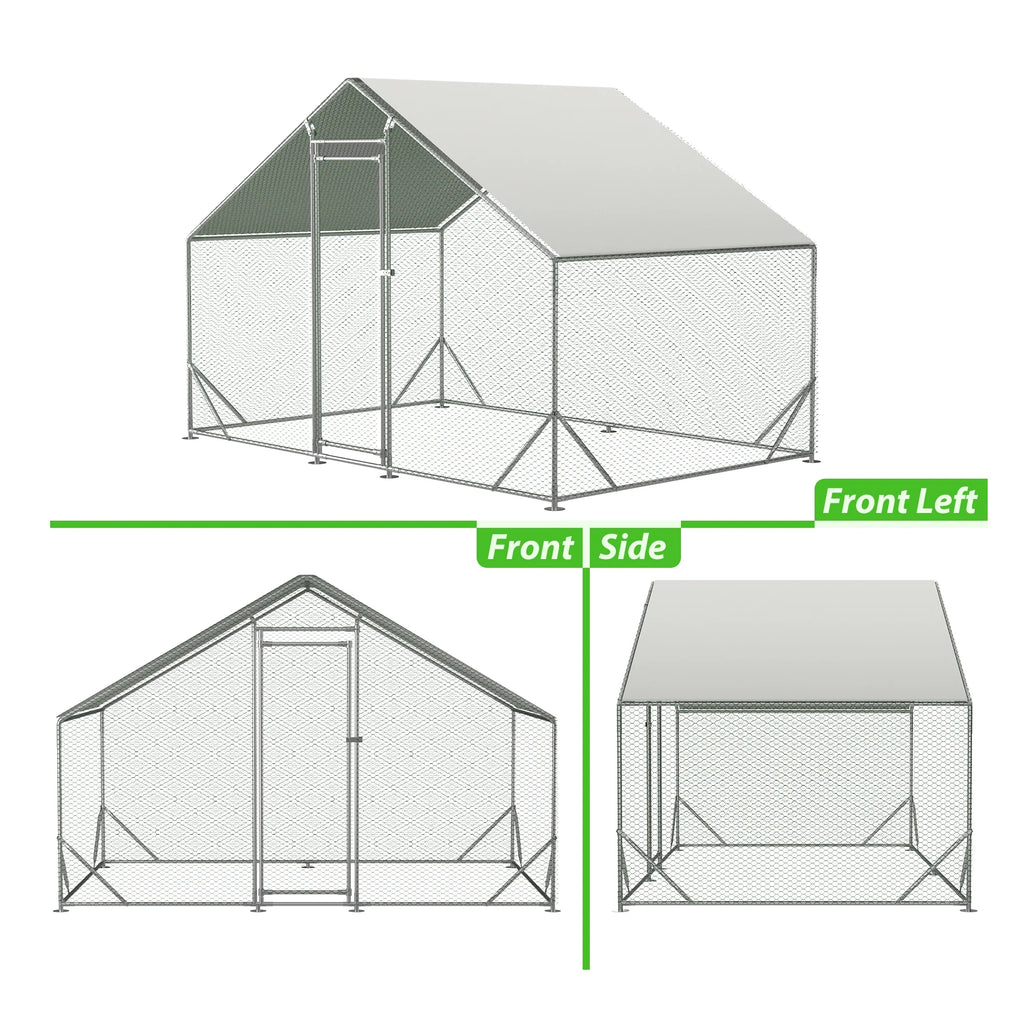 Large Metal Chicken Coop with Waterproof Cover I353328