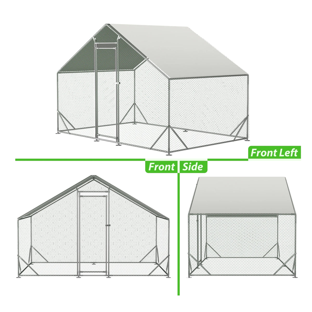 Large Metal Chicken Coop with Waterproof Cover I353328