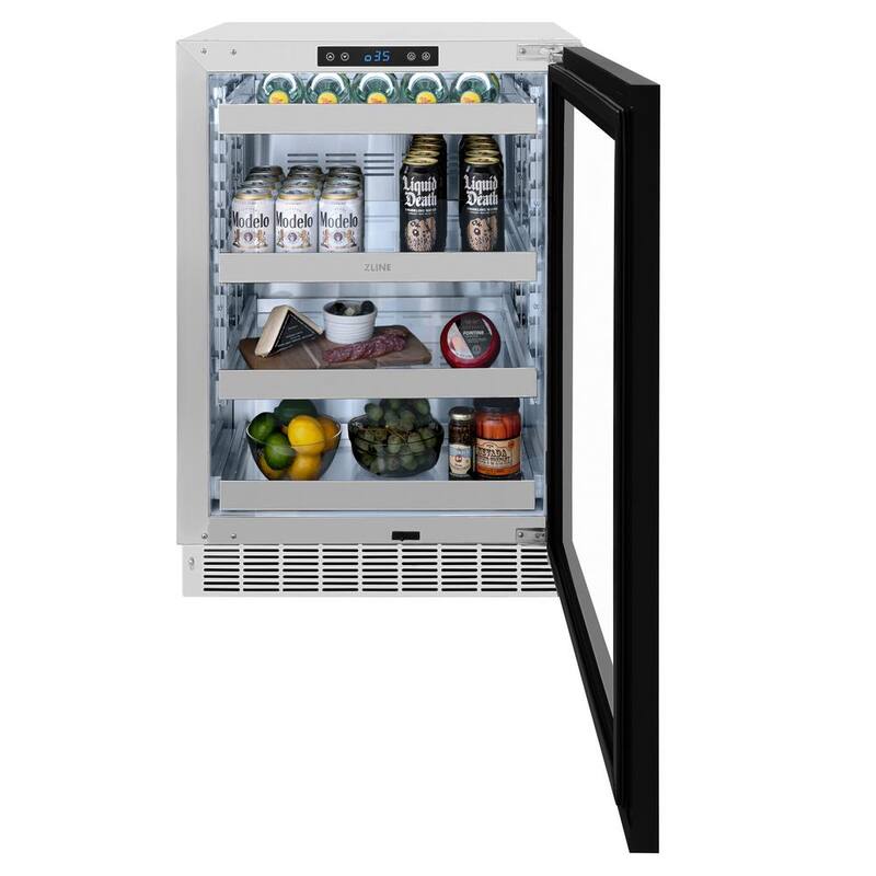 24 in. Single Zone 151-Can Panel Ready Beverage Fridge with Glass Door U794787