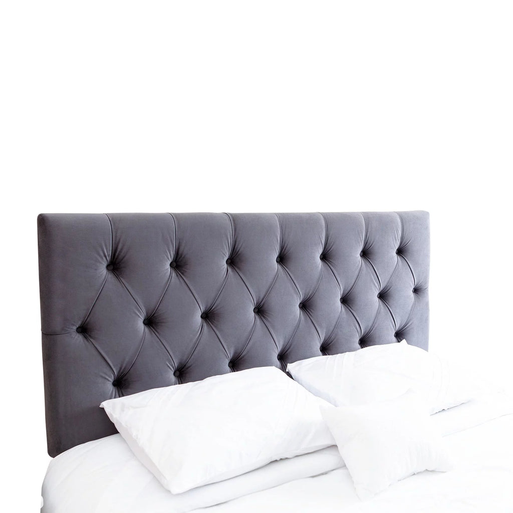 Velvet Upholstered Headboard Full/Queen Gray B7051