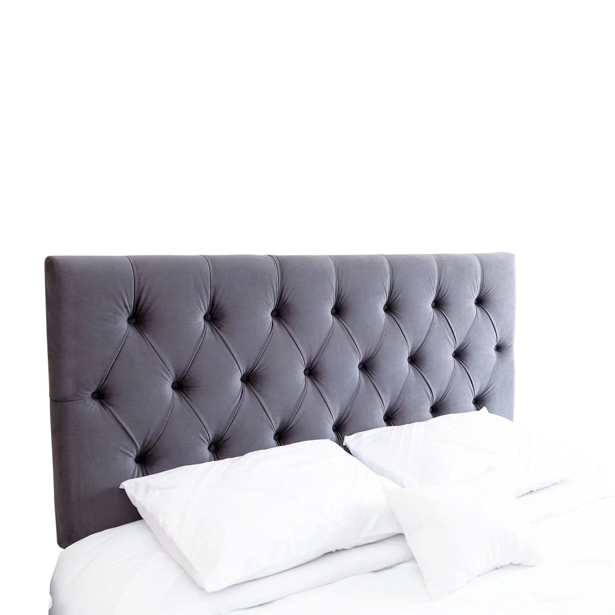 Velvet Upholstered Headboard Full/Queen Gray B7051