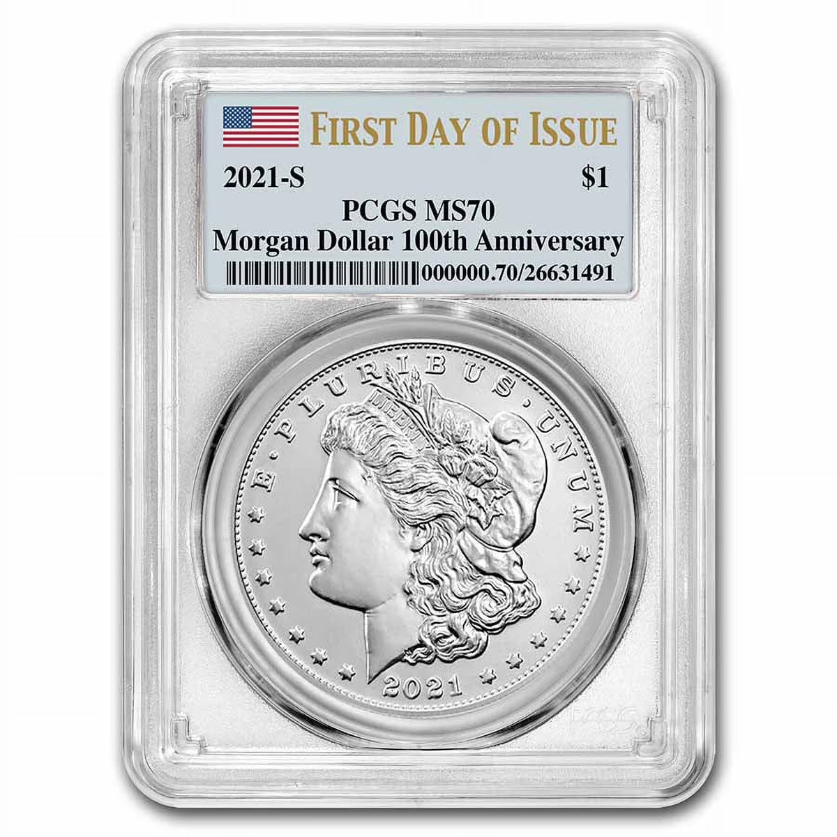 Silver Morgan Dollar MS-70 PCGS G384905