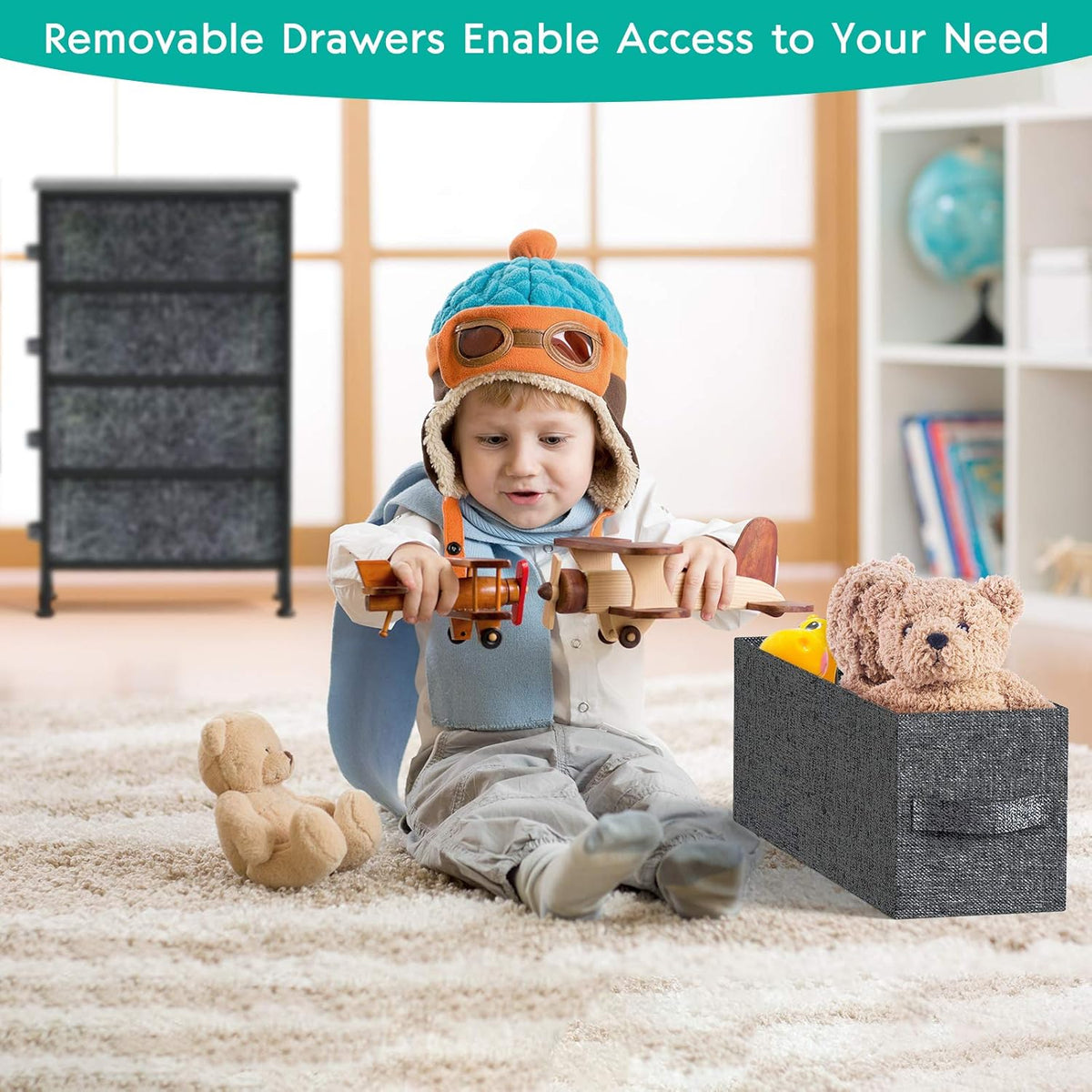 Narrow Vertical 4 Fabric Drawer Dresser Y34562