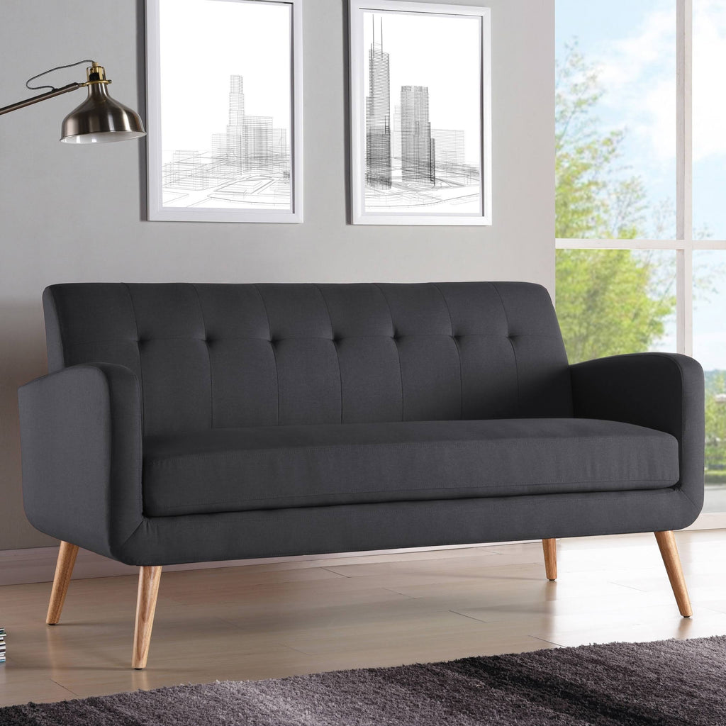 Charcoal Linen Armless Sofa E557