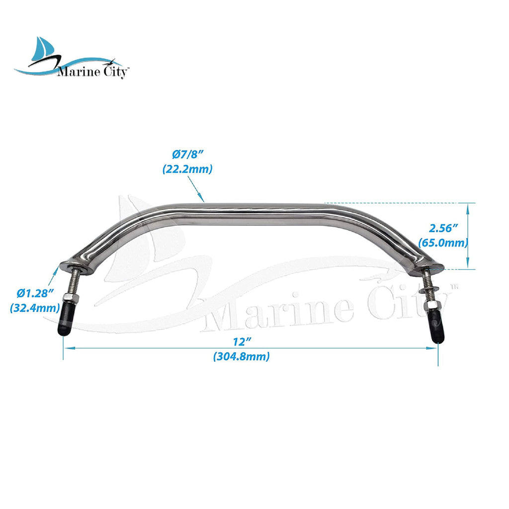 18 Inches 304 Stainless-Steel Handrail Grab Rail Handle with Double End Studs U92419