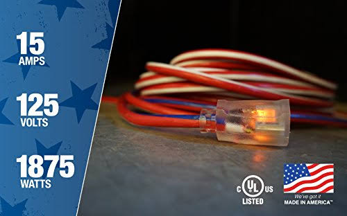 100-Feet 12/3 Extension Cord with Lighted End T995842