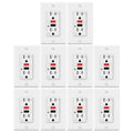 10 Pack 15A Weather Resistant GFCI Outlets with LED Indicator U698674