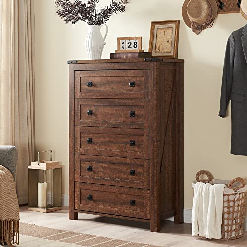 White 5 Drawer Wood Dresser B2027