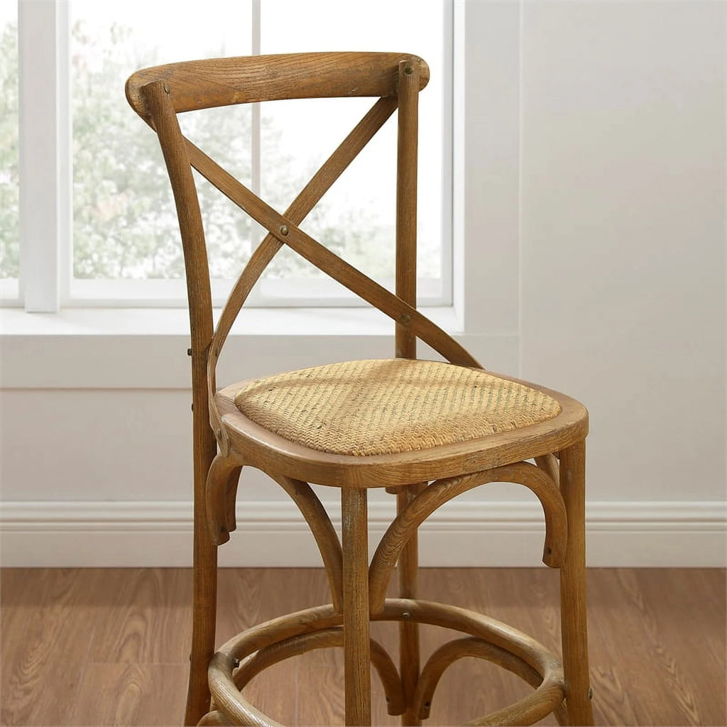 24" Gray Wash Wood Counter Stool X83362