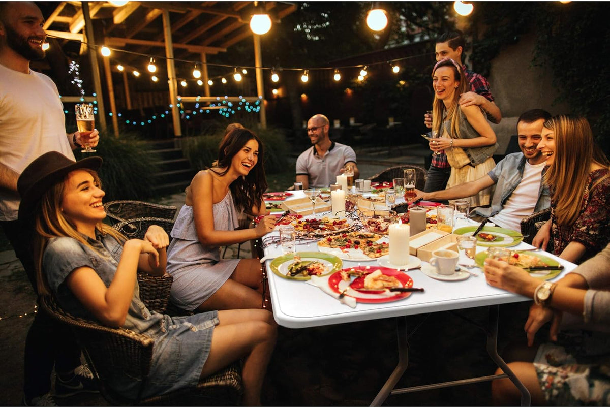 6 Foot White Plastic Resin Folding Table R1885