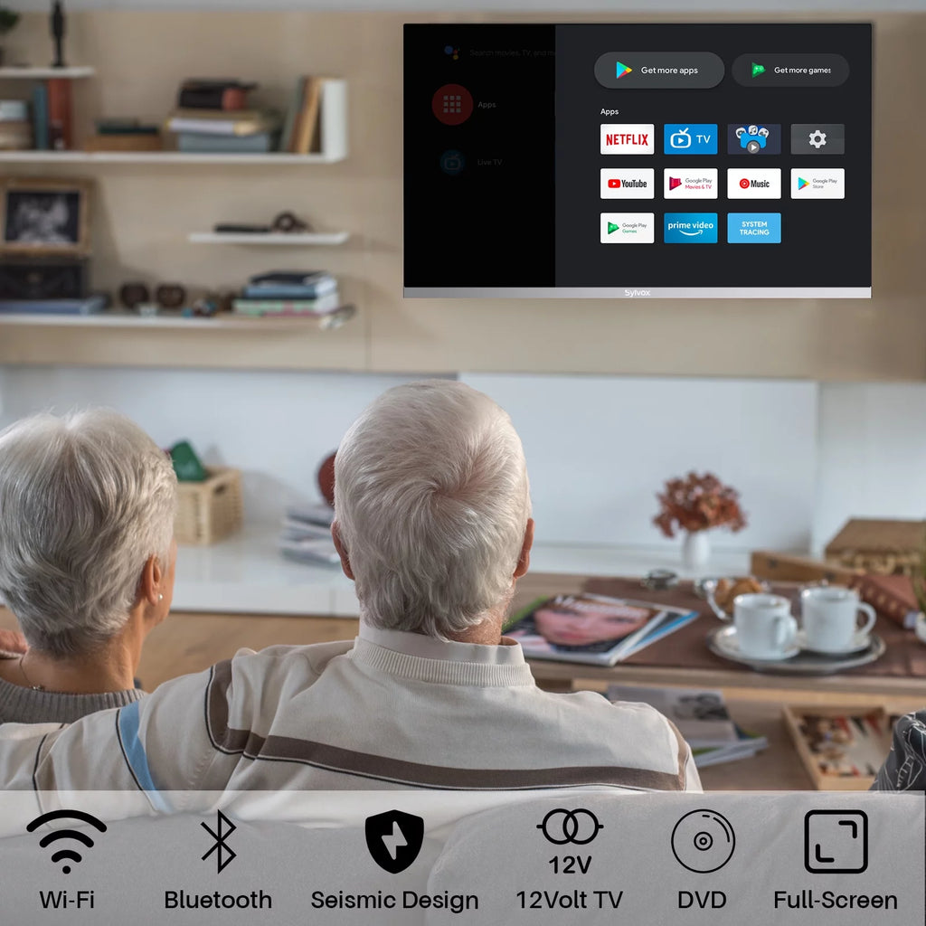 32 Smart RV TV with DVD Player 1080P FHD Android TV E906