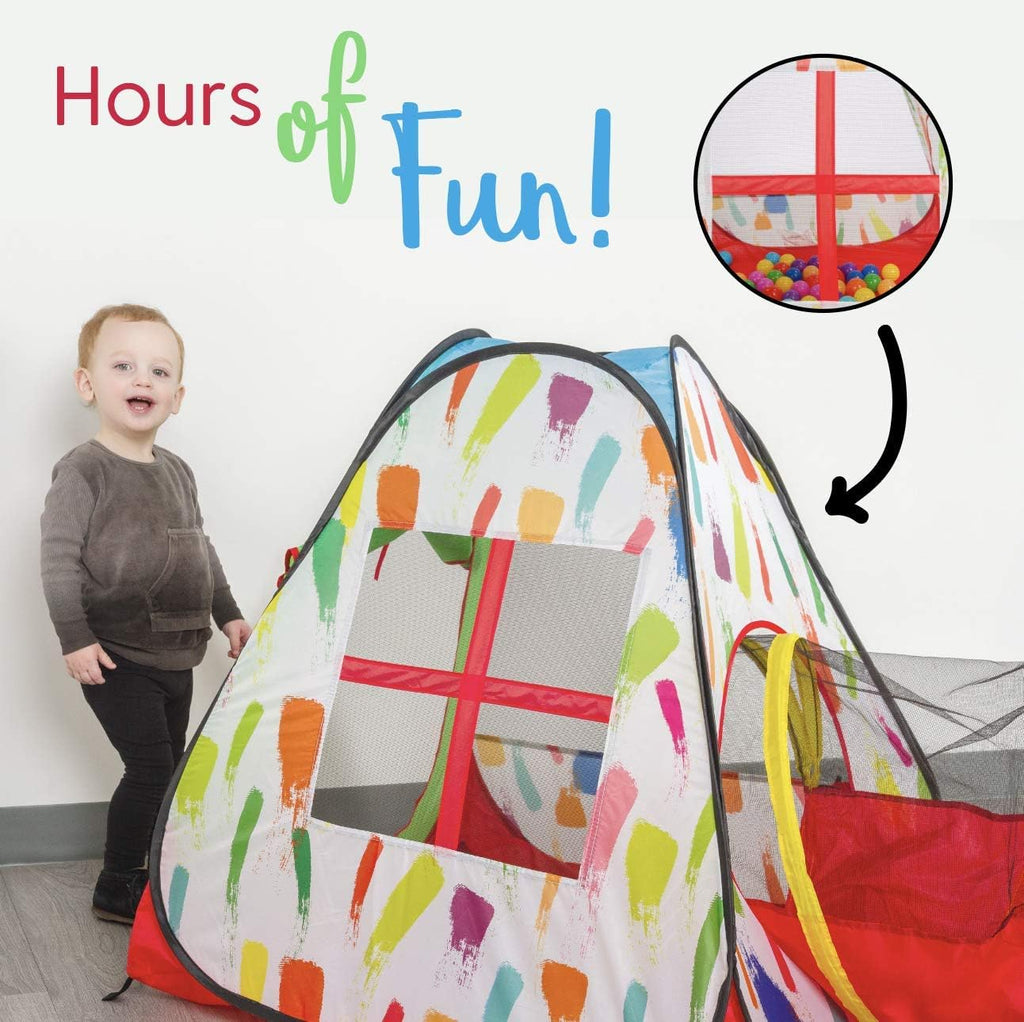 Kid's Pop up Tent Tunnel Playhouse with 50 Balls and Carry Bag M8706