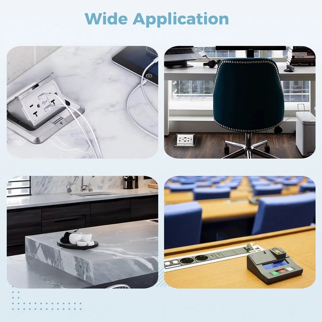 Waterproof Electrical Recessed Outlet Box with 20A Tamper-Resistant Receptacle & 4.8A USB Chargers K511794