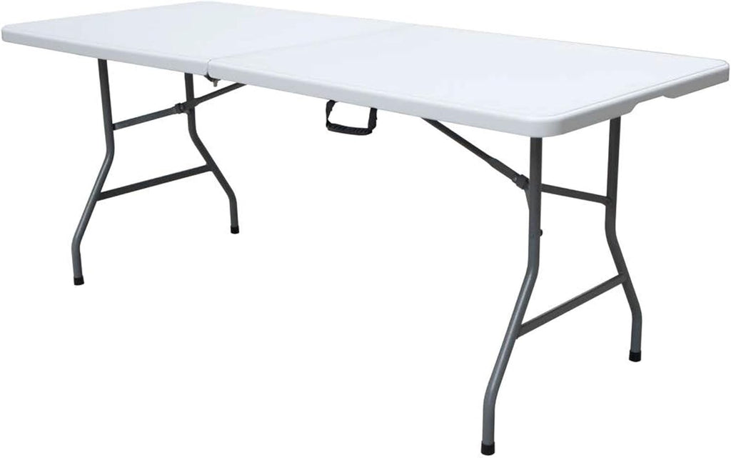 6 Foot White Plastic Resin Folding Table R1885