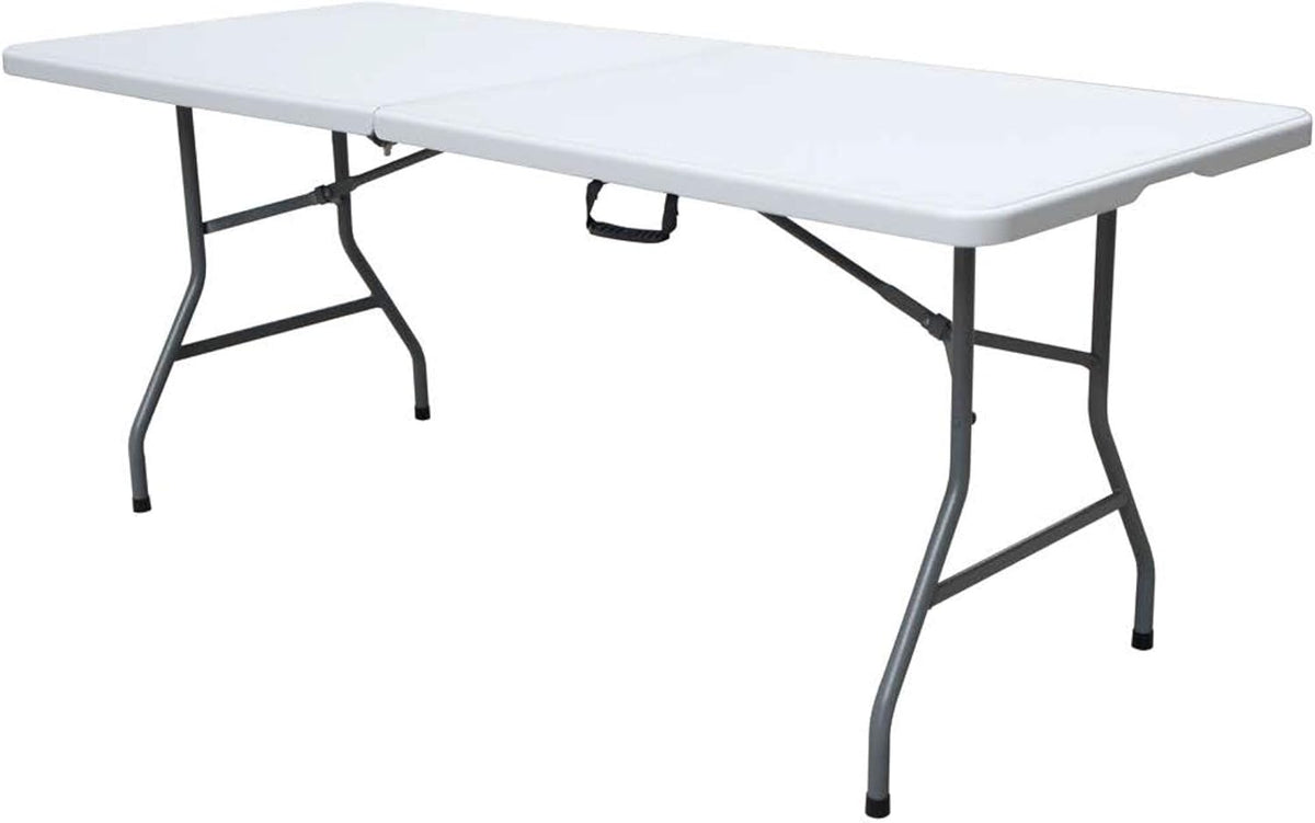 6 Foot White Plastic Resin Folding Table R1885