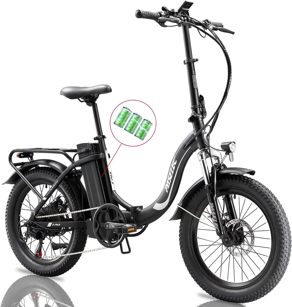 Folding Electric Bike 750W 20 inch Fat Tire 13Ah Black J3299