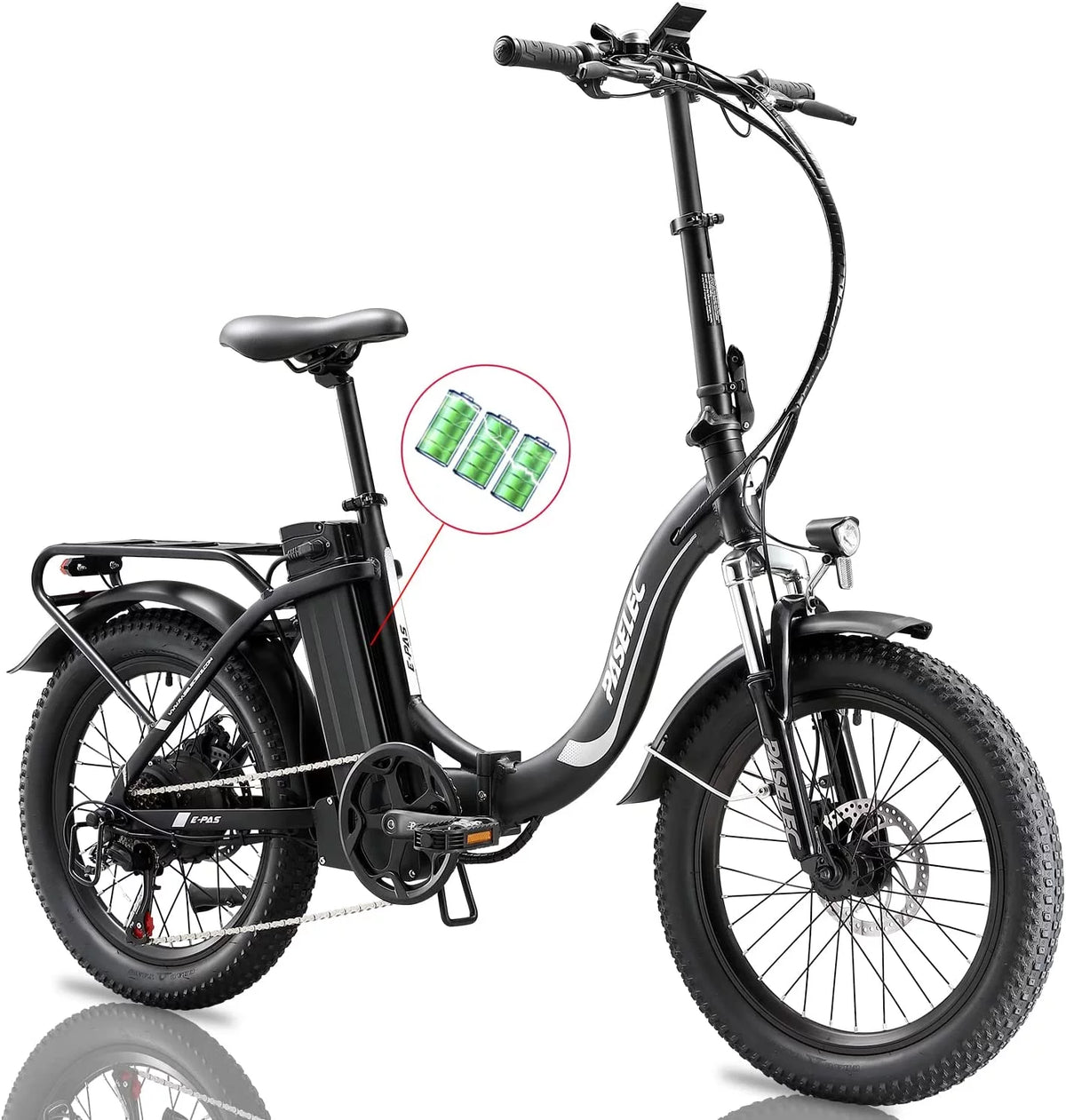 Folding Electric Bike 750W 20 inch Fat Tire 13Ah Black J3299