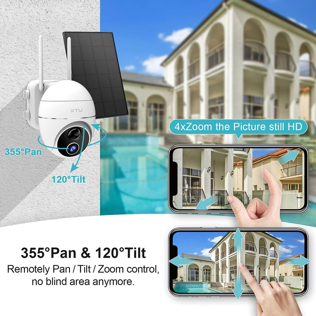 Solar Security Cameras Wireless Outdoor Rechargeable Battery WiFi Camera with Night Vision Motion Detection G4527
