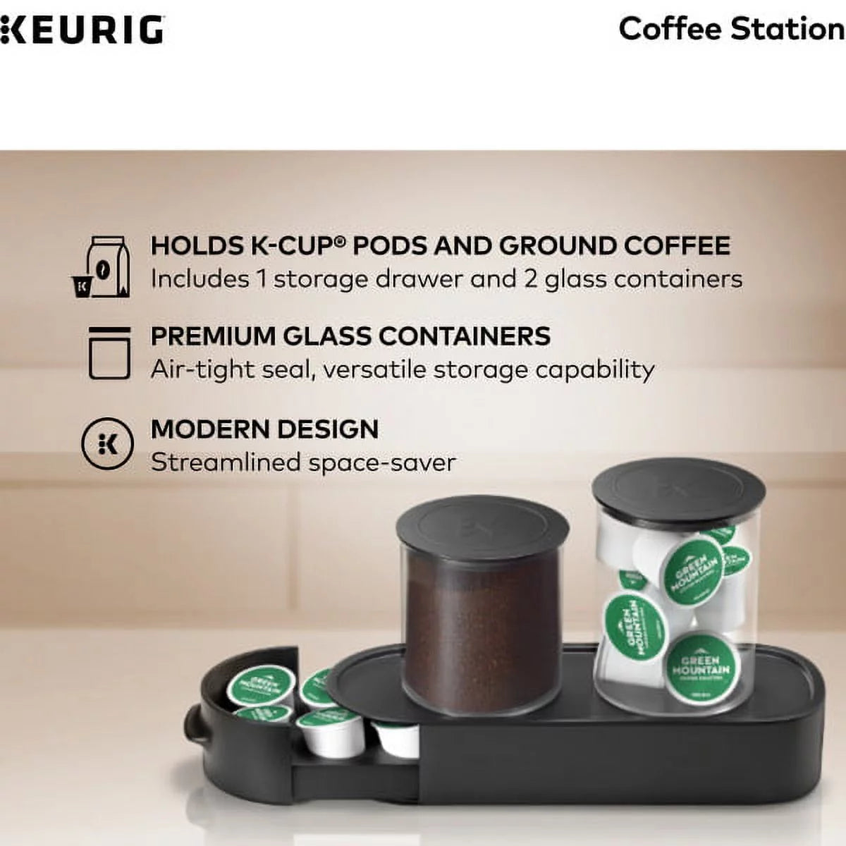 Black Ground Coffee & K-Cup Pod Storage Unit G6983