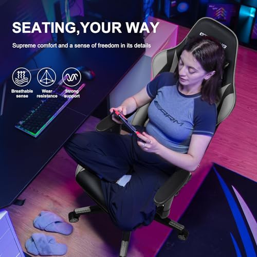 Blue Gaming Chair with Footrest H82873