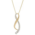 0.47 ct Brilliant Round Cut VVS1 Lab Created White Sapphire Solid 18k Yellow Gold Pendant with 16" Chain C949658