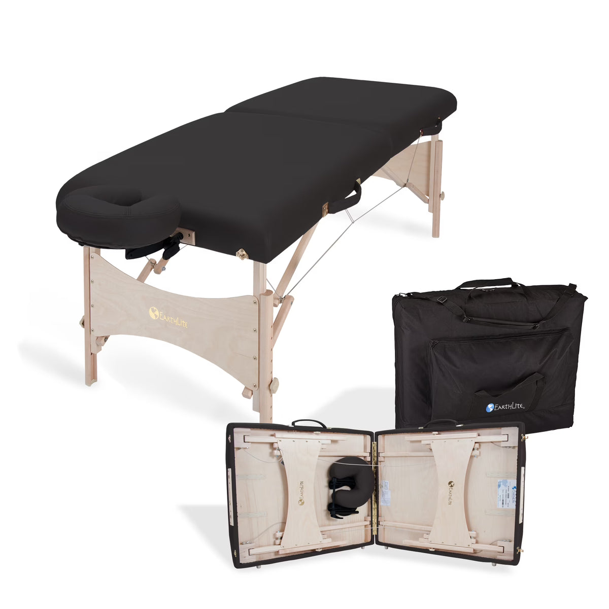 Portable Massage Table Package Deluxe Adjustable Headrest, Hard Maple I92258