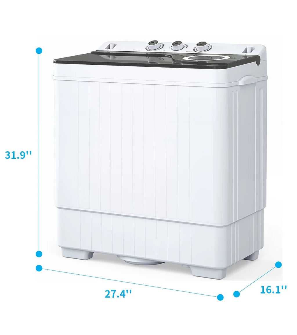 Portable 26lbs Twin Tub Compact Semi-automatic Washing Machine B709
