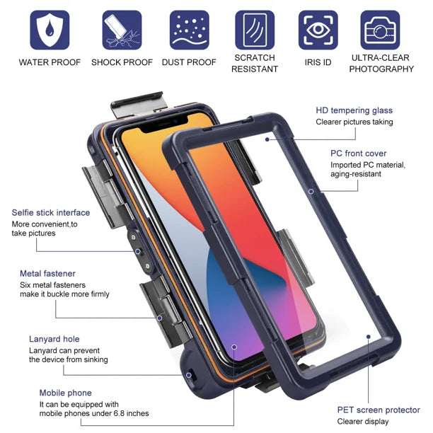Waterproof Protective Case for Phones Up to 6.9 Inch K684