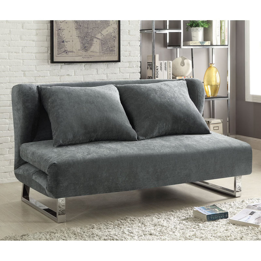 Grey Upholstered Sofa Bed V2064