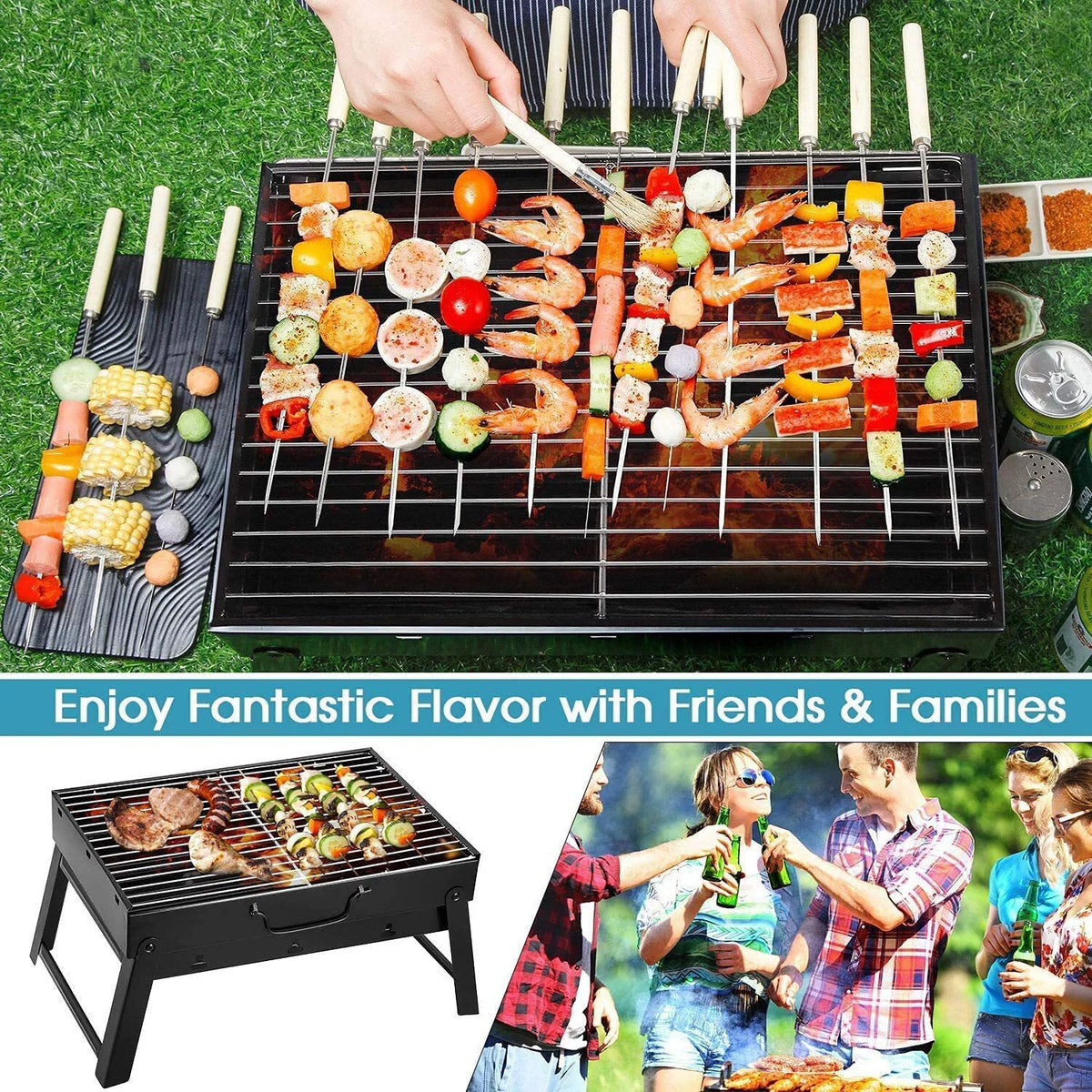 Charcoal Portable Folding BBQ Grill D844