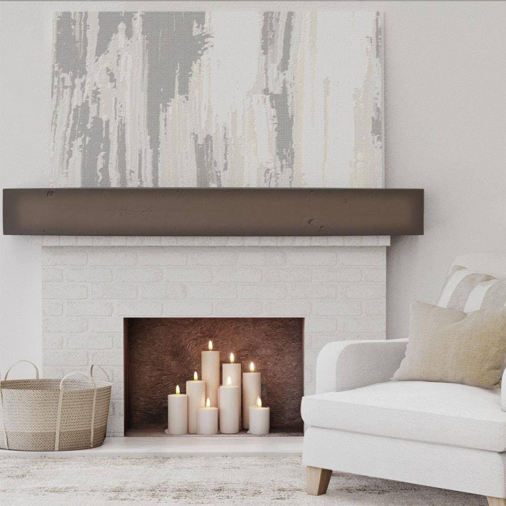 Natural Mahogany Knotty Pine Faux Wood Fireplace Mantel M98909