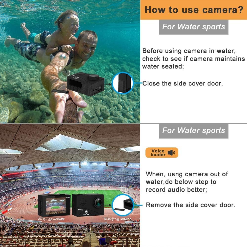 4K Waterproof Action Camera with Wide Angle Lens T204983