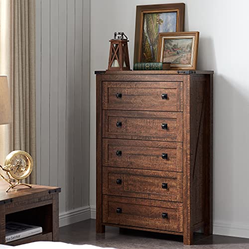 White 5 Drawer Wood Dresser B2027