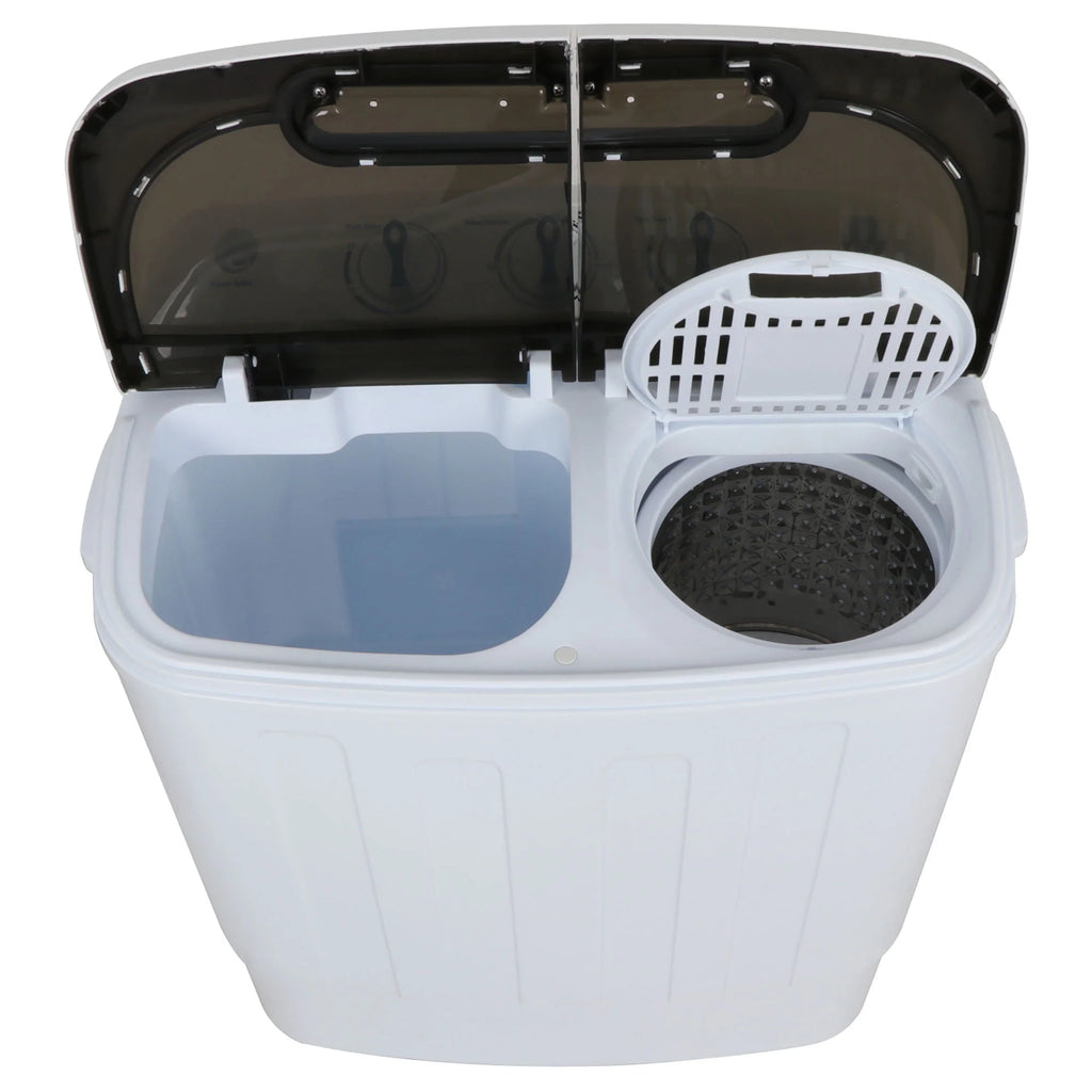 Twin Tub Portable Compact Wash Machine 13lbs Semi-Automatic White E5776