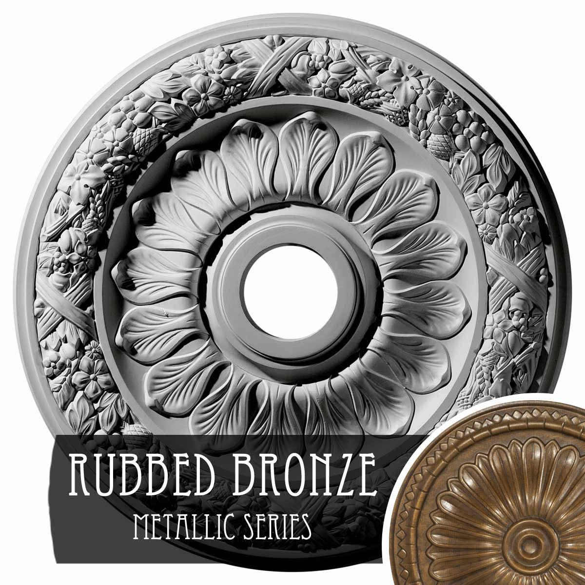 24x22OD x 4x22ID x 1 1/2x22P Ceiling Medallion, Hand-Painted Rubbed Bronze A458112