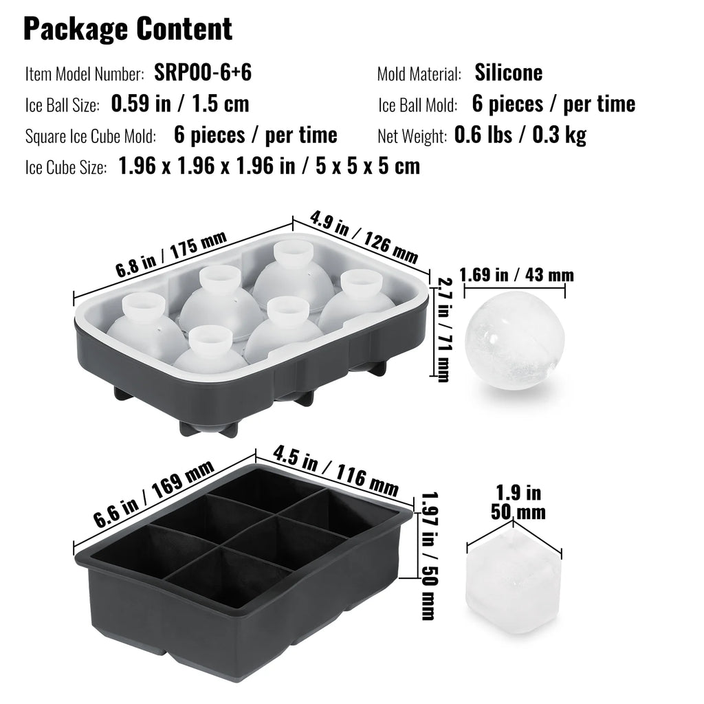 Silicone Ice Cube Tray with Lid 2 Packs E50378