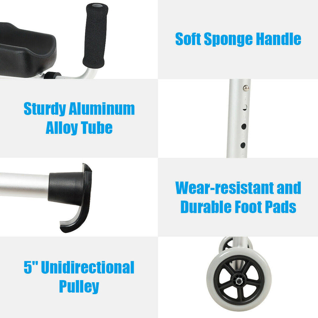 Folding Height Adjustable Walking Frame with Armrest Y711