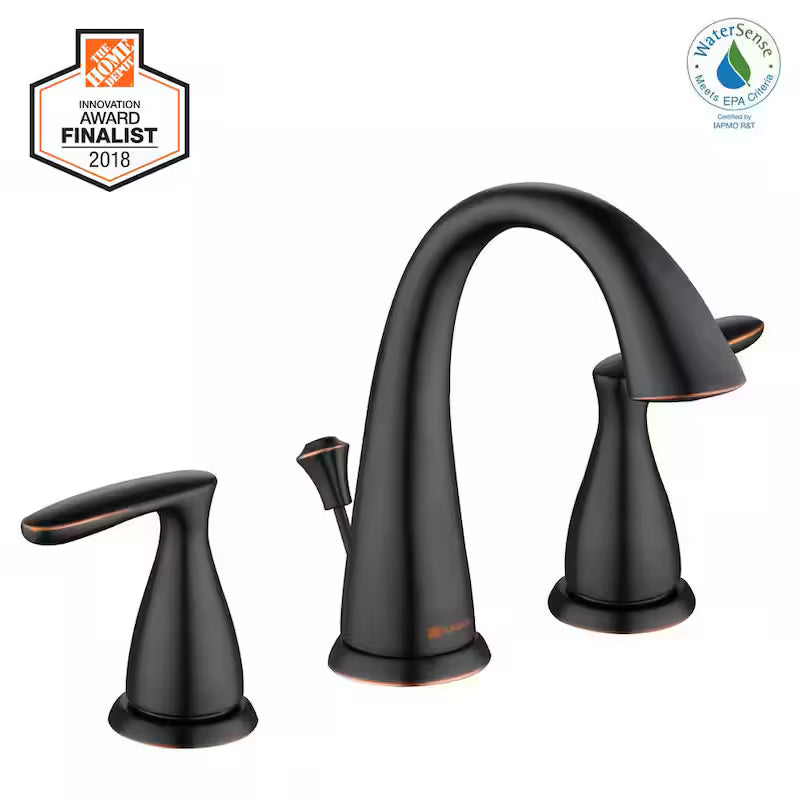 Bronze 2-Handle High-Arc Bathroom Faucet W7878