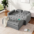 Linen Upholstered Convertible Sofa Bed with USB Charging Port K668
