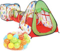 Kid's Pop up Tent Tunnel Playhouse with 50 Balls and Carry Bag M8706
