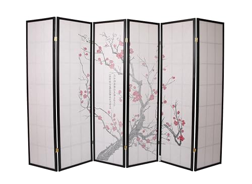 Black 4-Panel Freestanding Room Divider H238775