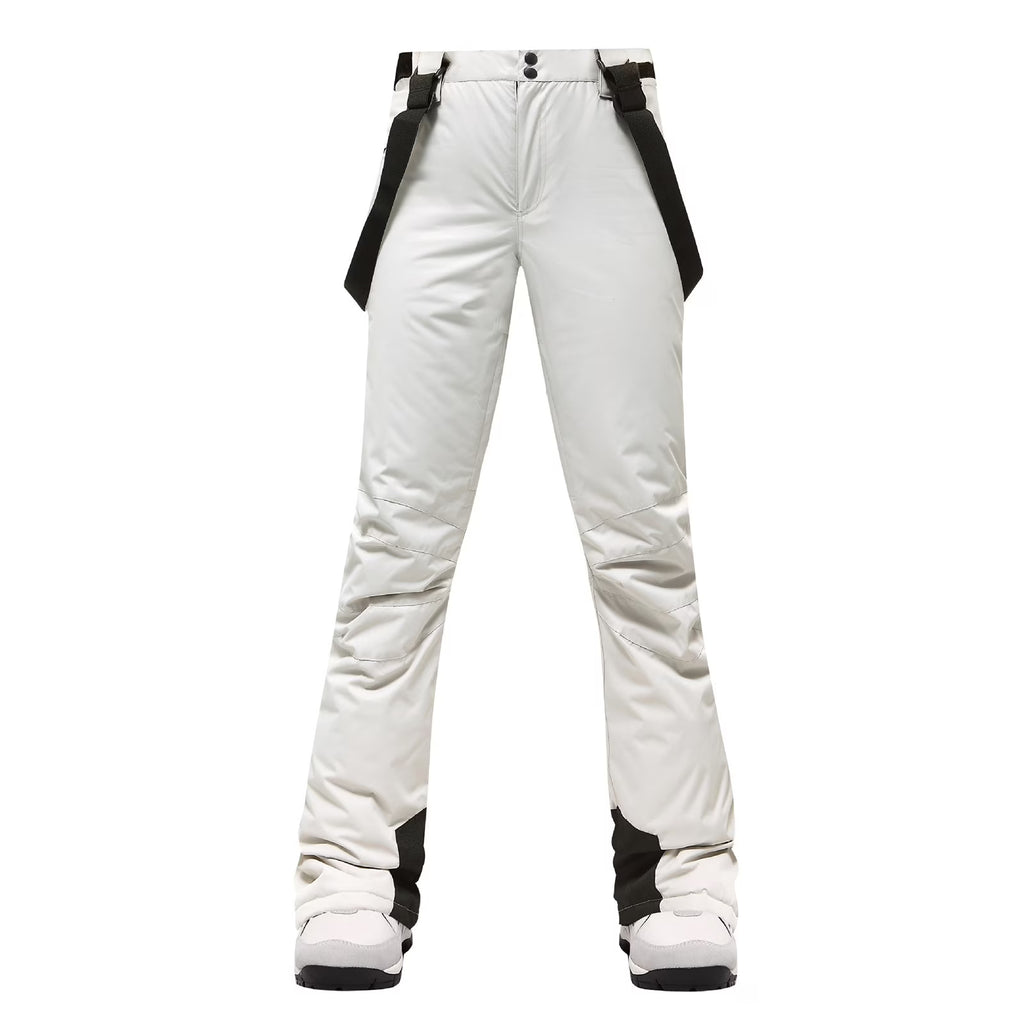 White Waterproof Insulated Snow Bib Trousers B98862