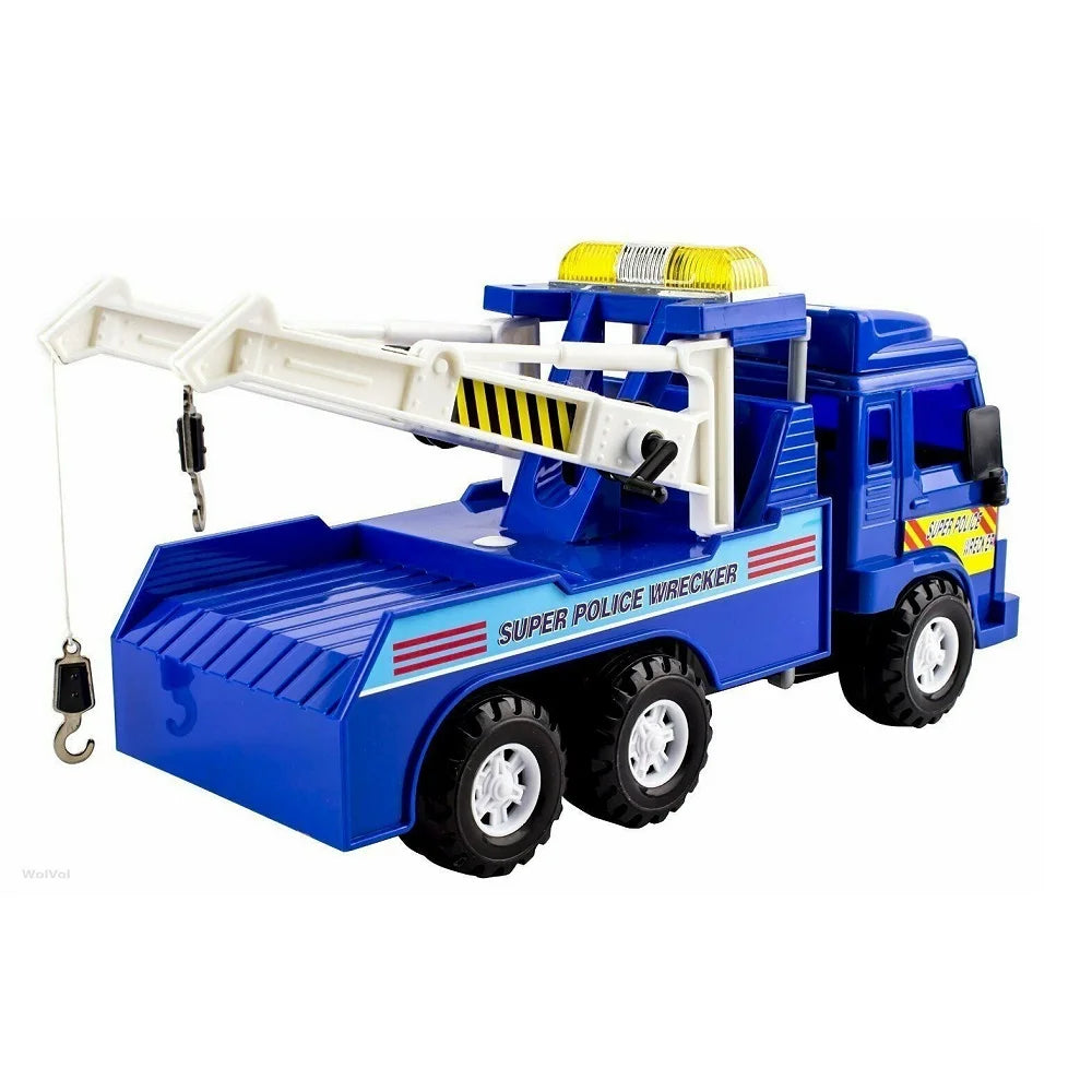 Blue Police Wrecker Tow Truck Toy Truck K831505
