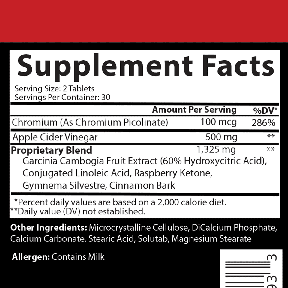 Apple Cider Vinegar Garcinia Pills 60 Tablets H2196
